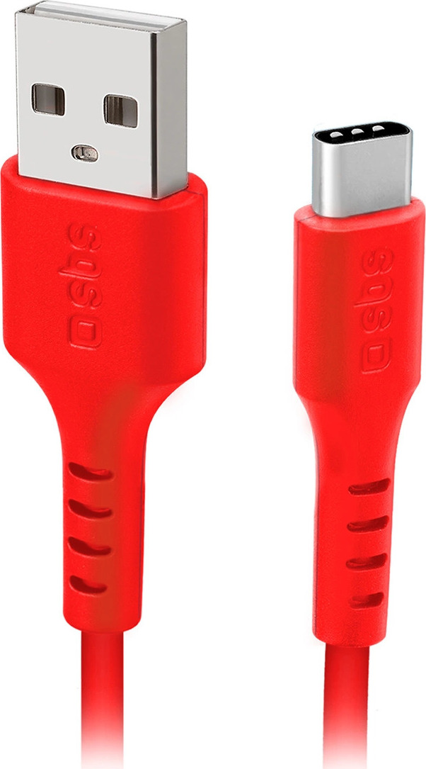 SBS TECABLEMICROC15R Kabel USB-A - USB-C 1,5 m - Červený
