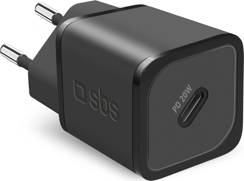 SBS TETRGAN1C20K 20W GaN USB-C nástěnná nabíječka s funkcí Power Delivery - černá