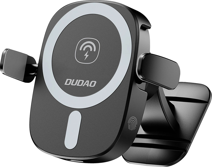 Držák telefonu do auta Dudao FW11 s indukční nabíječkou 15W do větrací clony/kokpitu - černý