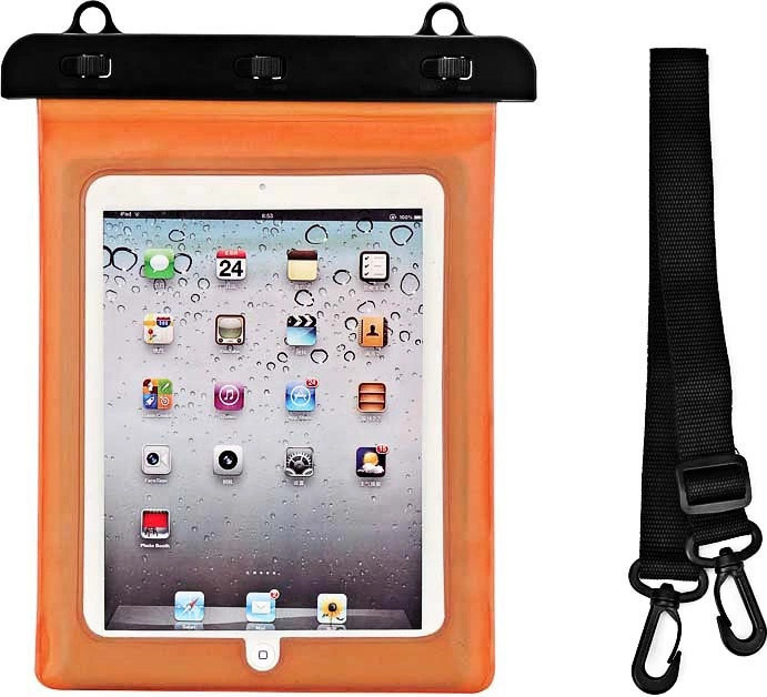 Voděodolné PVC pouzdro na tablet - oranžové