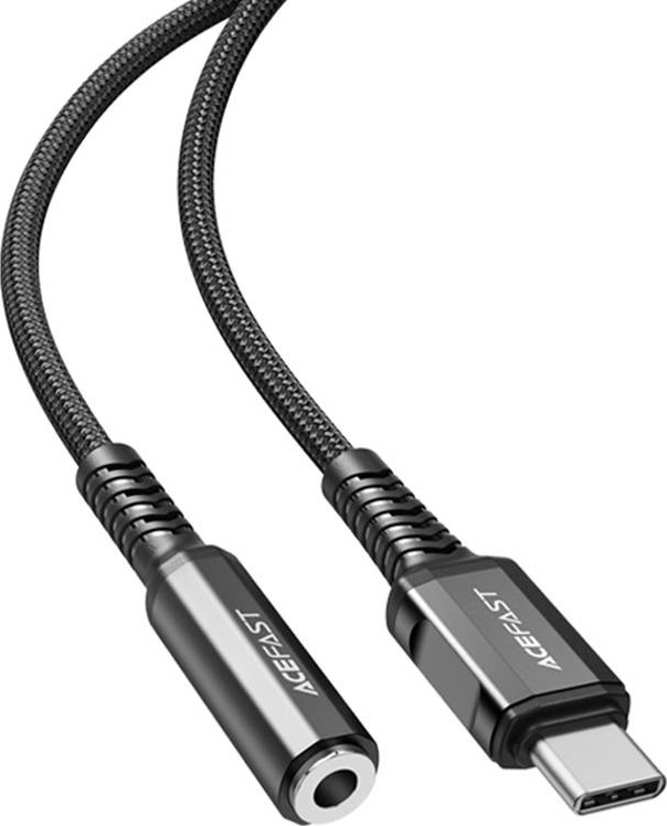 Acefast audio cable USB Type C - 3.5mm mini jack (female) 18cm, DAC, AUX black (C1-07 black)