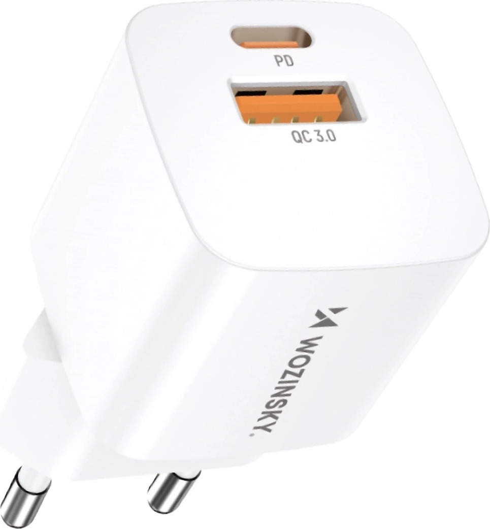 Wozinsky CMWCW 20W USB-C / USB-A nabíječka do zásuvky - bílá