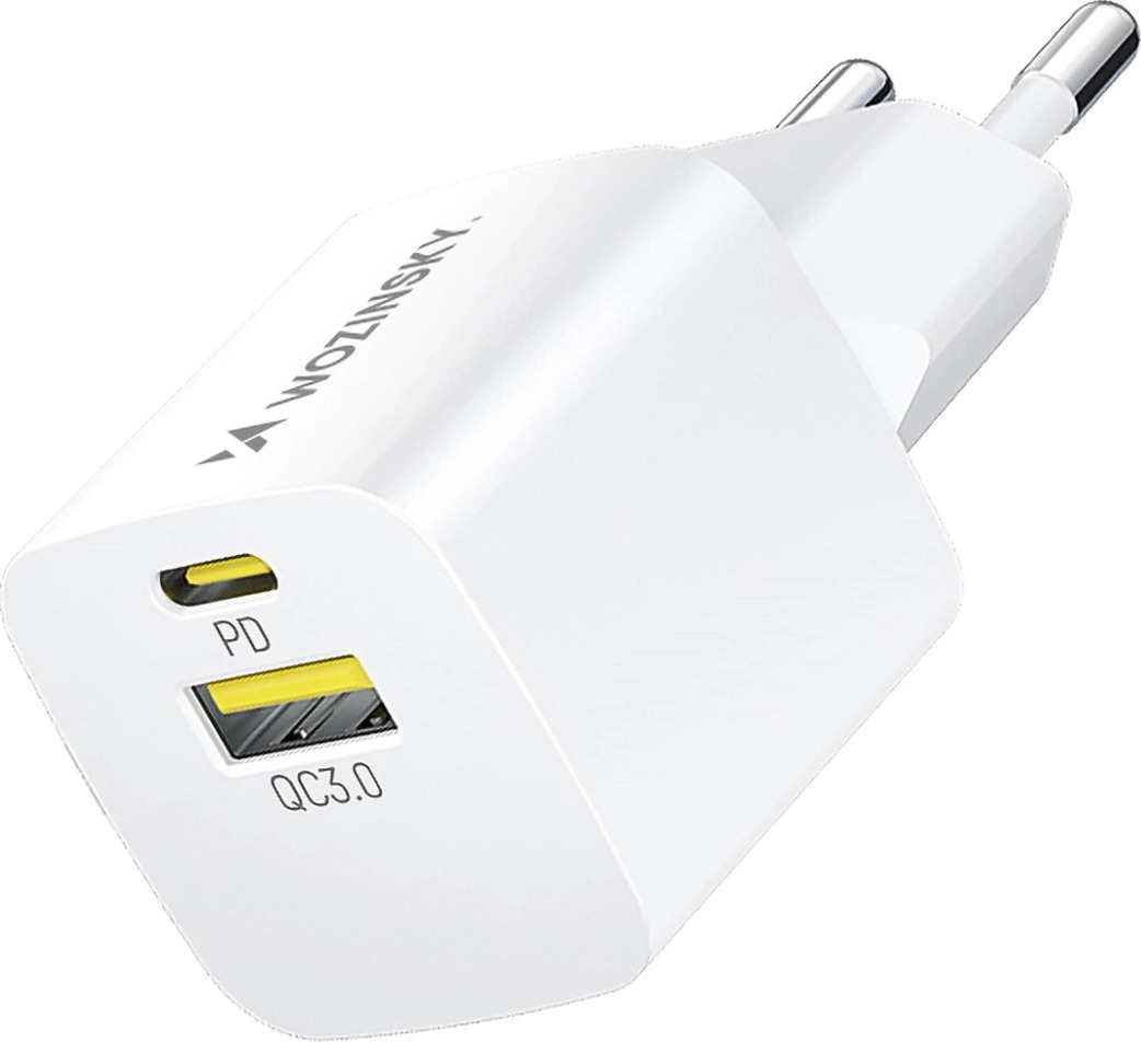 Wozinsky WWCEAC GaN USB-A USB-C 33W nabíječka do zásuvky - bílá