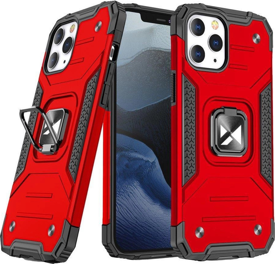 Pouzdro Wozinsky Ring Armor pro iPhone 14 Pro Max, magnetický držák, červený