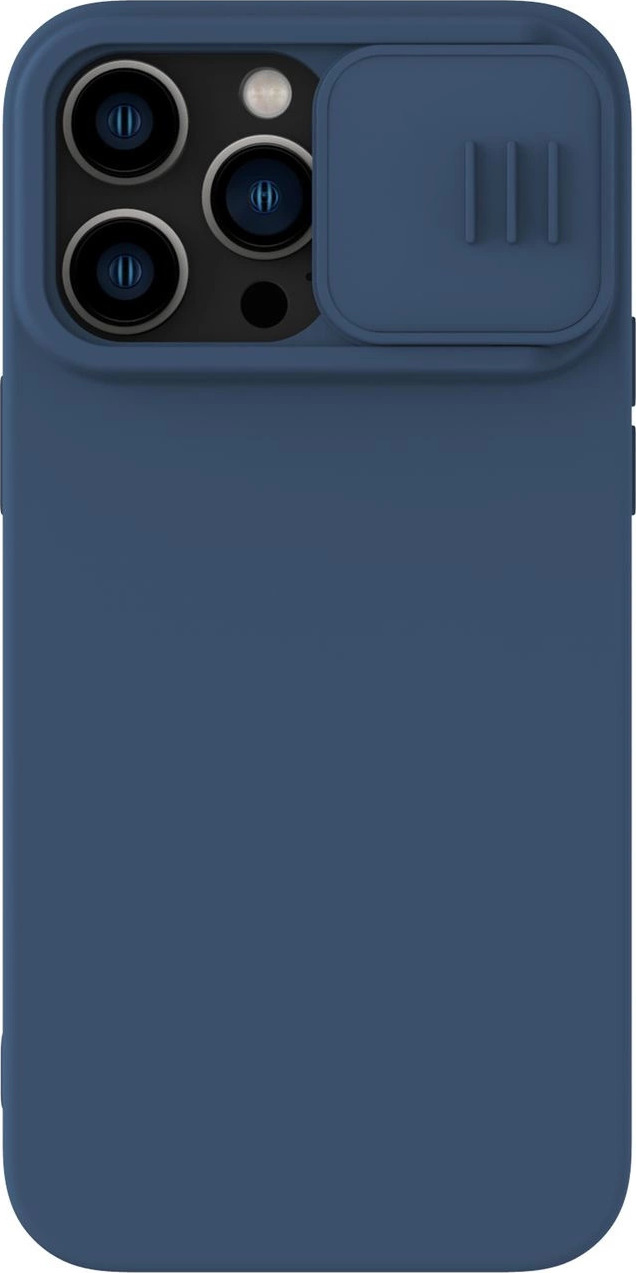 Silikonový kryt Nillkin CamShield Magnetic pro iPhone 14 Pro Max Magnetic Cover MagSafe s ochranou fotoaparátu modrý