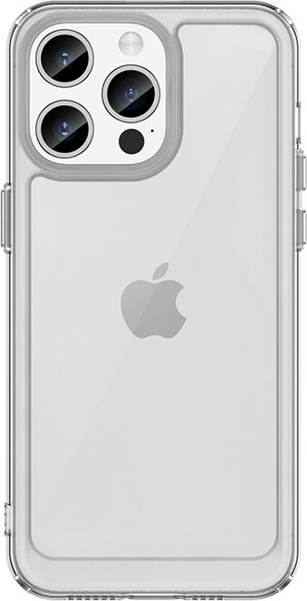 Zesílený kryt s flexibilním rámem pro iPhone 15 Pro Outer Space - průhledný
