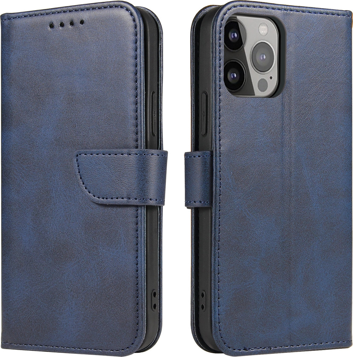 Peněženka se stojánkem pro iPhone 15 Pro s magnetem - modrá