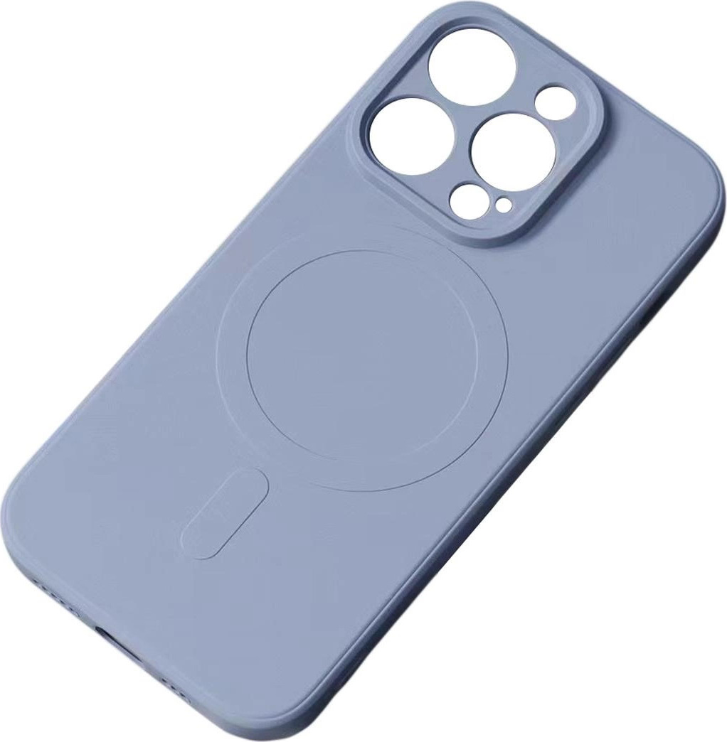 Silikonový kryt kompatibilní s MagSafe pro iPhone 15 Pro - šedý