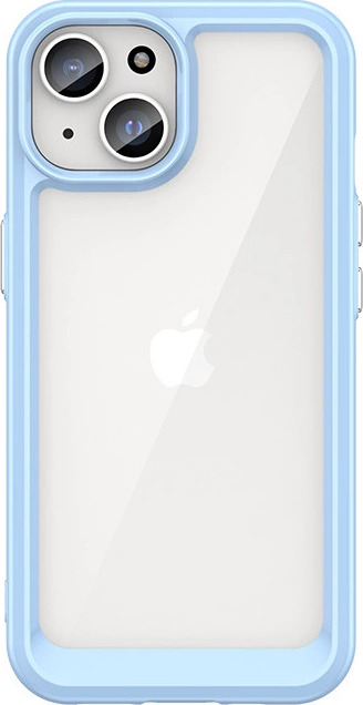 Pouzdro Outer Space Reinforced pro iPhone 15 Plus s flexibilním rámem – modré