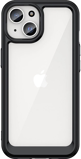 Zesílený kryt s flexibilním rámem pro iPhone 15 Plus Outer Space - černý