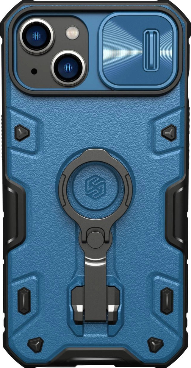 Magnetický kryt Nillkin CamShield Armor Pro pro iPhone 14 Plus Magnetický kryt MagSafe s ochranou fotoaparátu modrý