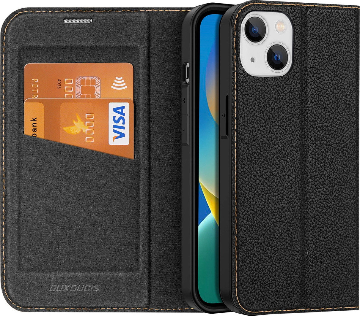 Pouzdro Dux Ducis Skin X2 pro iPhone 14 Plus s magnetickou klopou černé