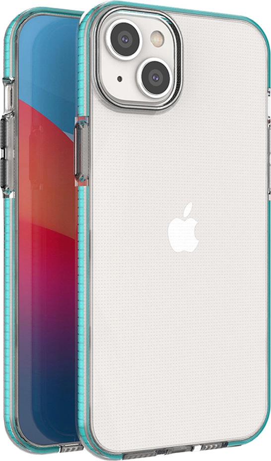 Silikonový kryt Spring Case pro iPhone 14 Plus s rámečkem světle modrý