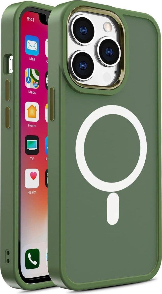 Matný magnetický kryt MagSafe Color pro iPhone 14 Plus - zelený