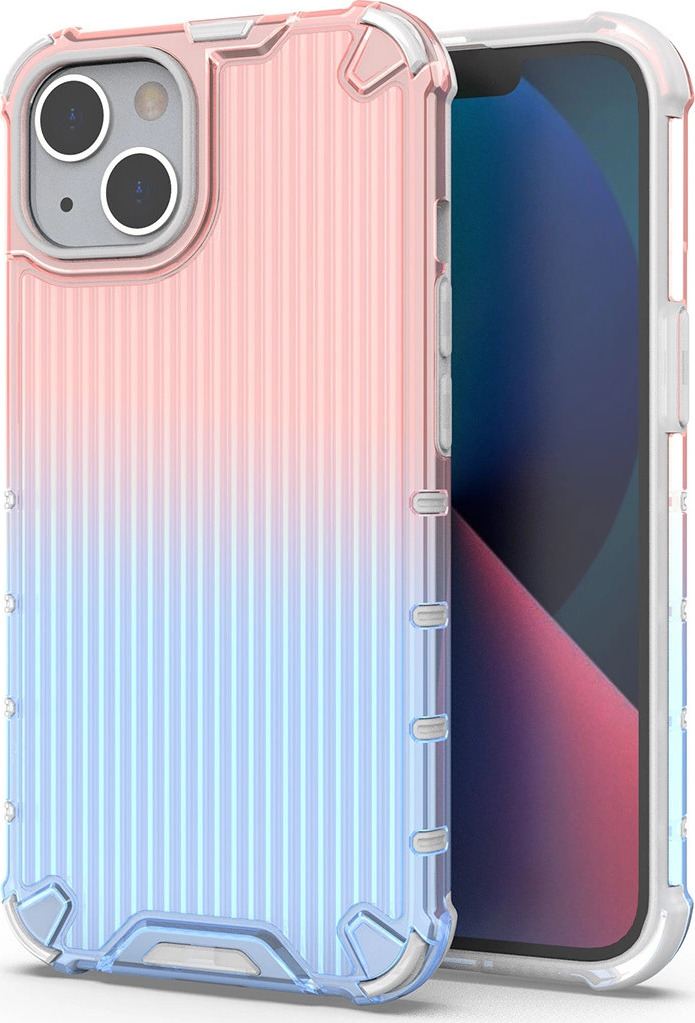 Ombre Protect kryt pro iPhone 14 Plus, pancéřovaný, růžový a modrý