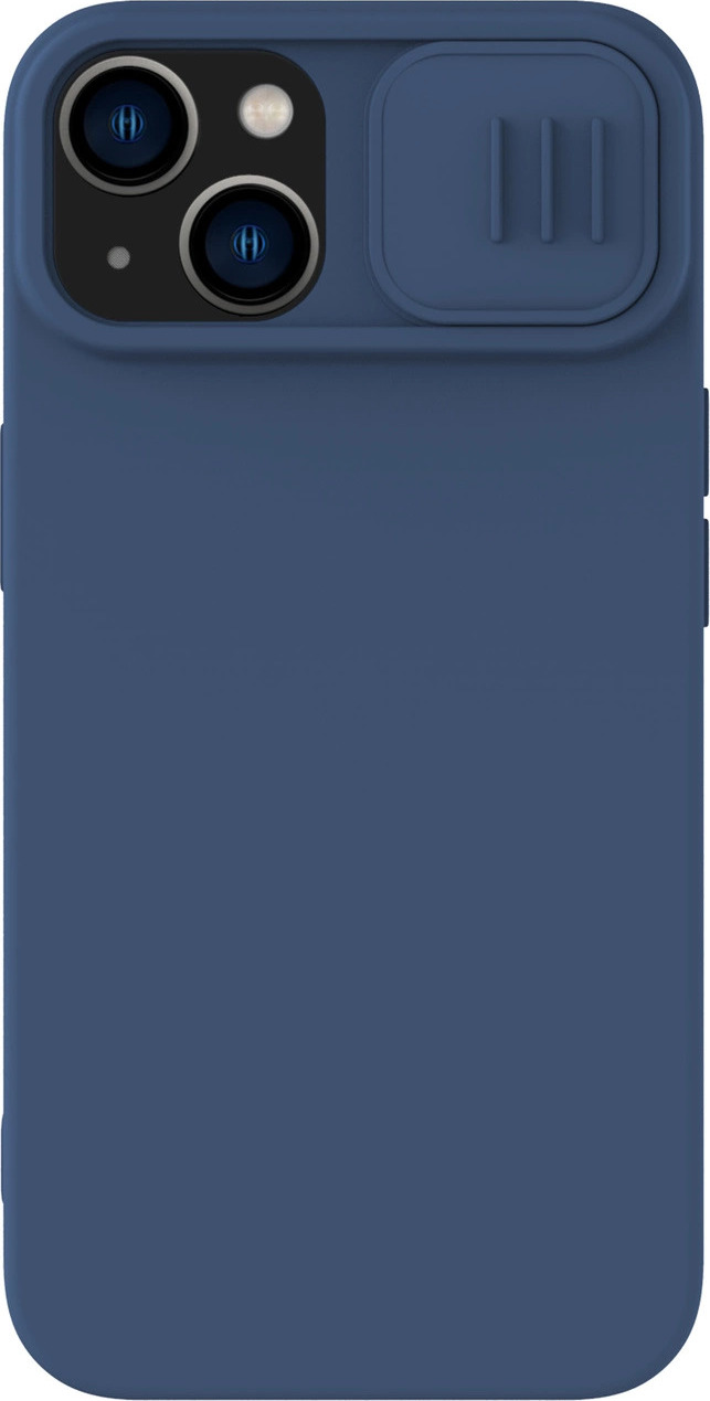 Silikonové pouzdro Nillkin CamShield Silky pro iPhone 14 s krytem fotoaparátu modré