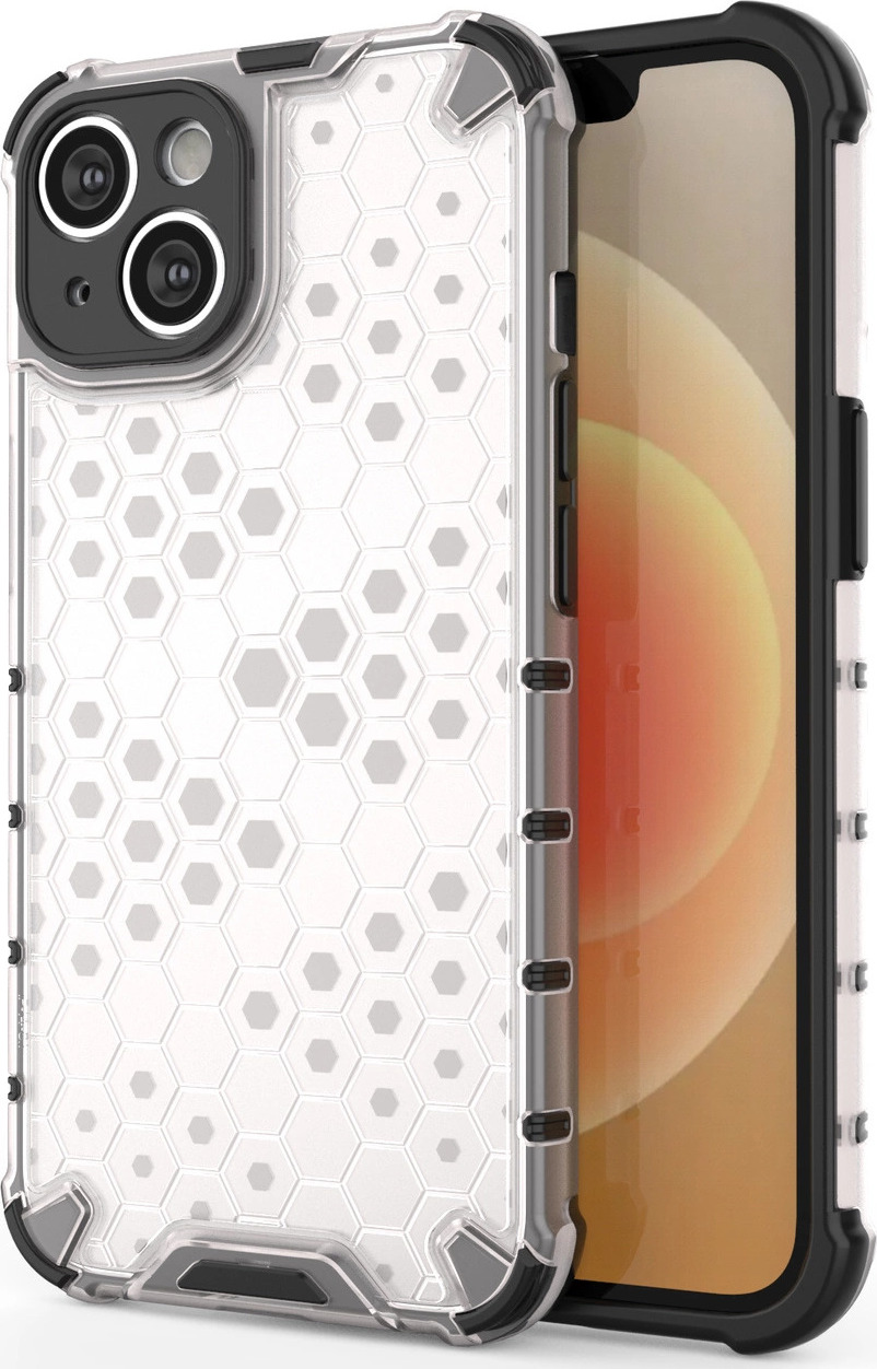 Průhledný obrněný hybridní kryt s honeycombe vzorem pro iPhone 14