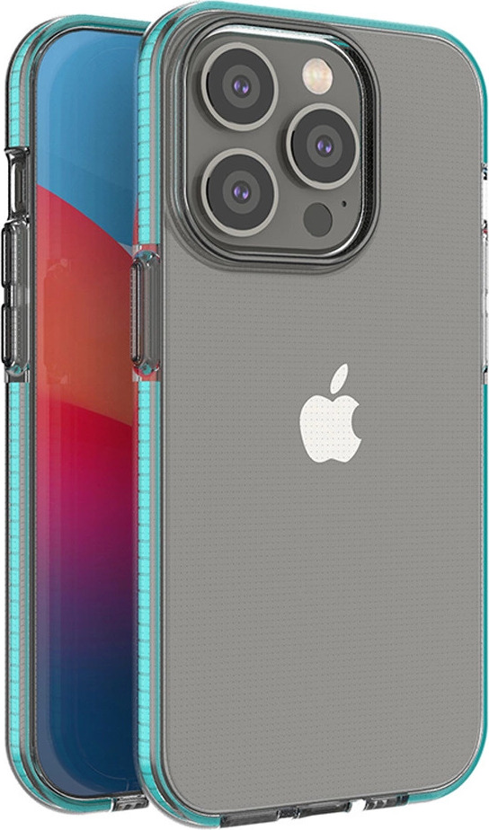 Silikonové pouzdro Spring Case pro iPhone 14 Pro s rámečkem světle modré