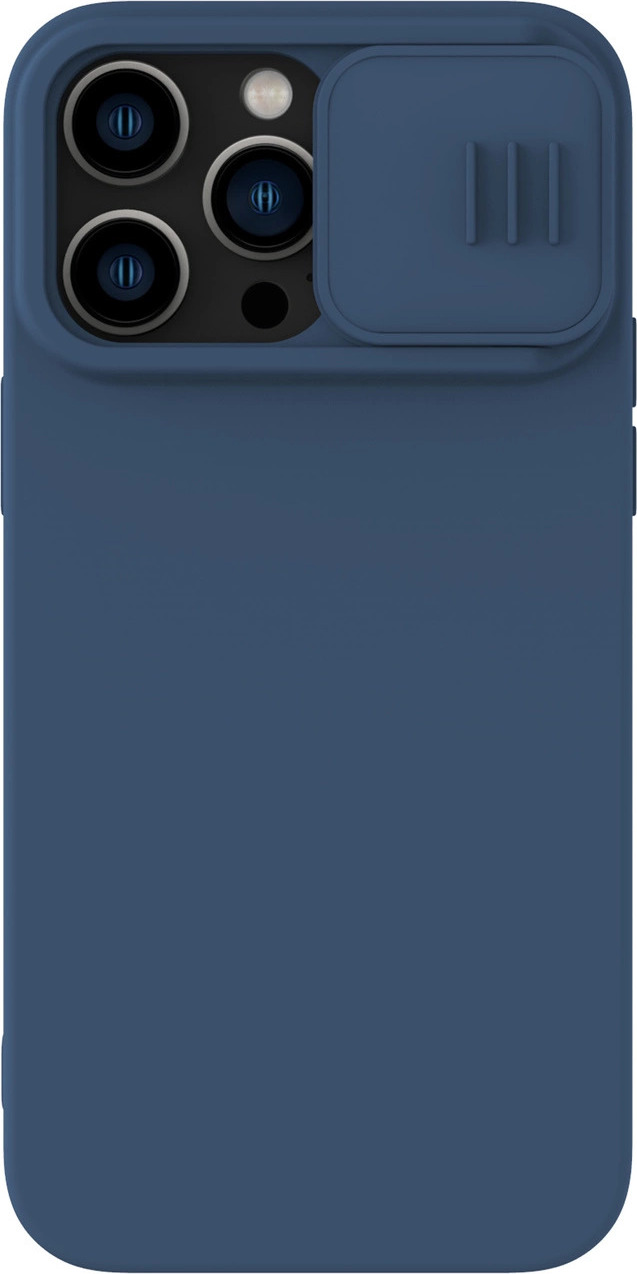 Silikonový kryt Nillkin CamShield Silky pro iPhone 14 Pro s ochranou fotoaparátu modrý