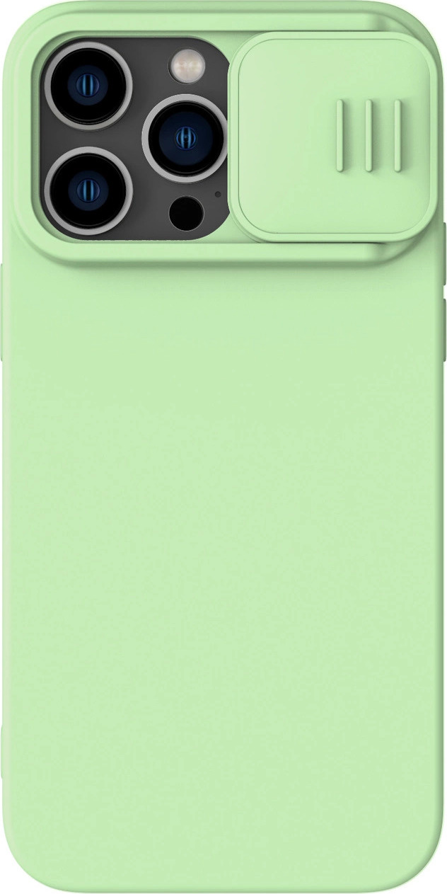 Silikonové pouzdro Nillkin CamShield Silky pro iPhone 14 Pro s krytem fotoaparátu zelené