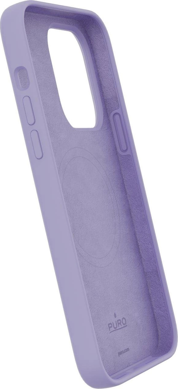 Silikonový kryt Puro Icon Mag MagSafe pro iPhone 14 Pro - levandulový