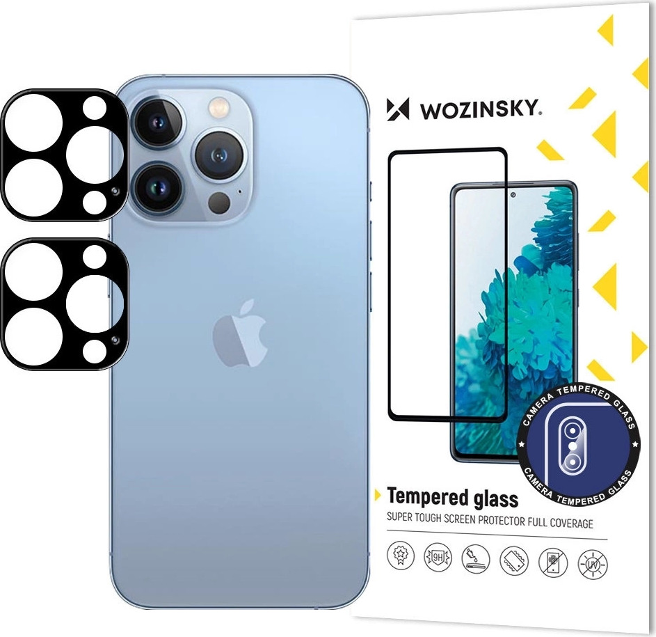 Wozinsky ochranná skla pro celou kameru pro iPhone 17 Pro Max, černá, sada 2 kusů