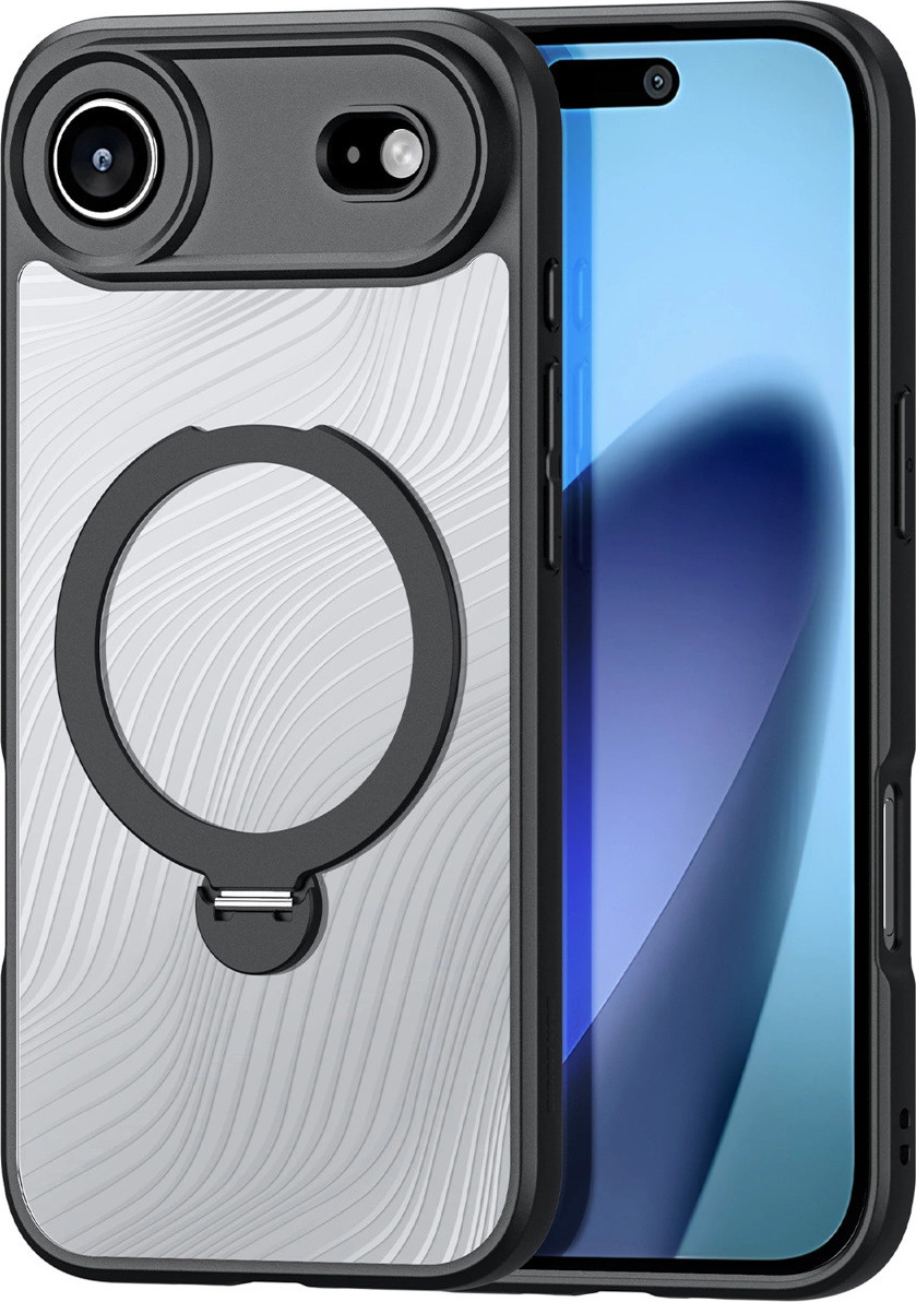 Pouzdro Dux Ducis Aimo Mag s magnetickým kroužkem a stojánkem pro iPhone 17 Air – černé
