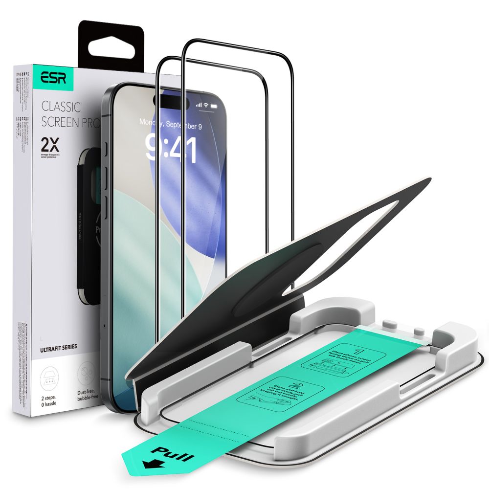 Tvrzené sklo ESR ULTRAFIT TEMPERED GLASS 2-PACK IPHONE 17 PRO BLACK