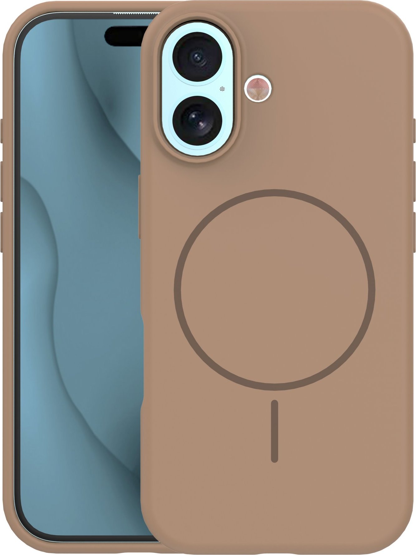 Silikonový tenký kryt Mag pro iPhone 17 6,3" hnědý