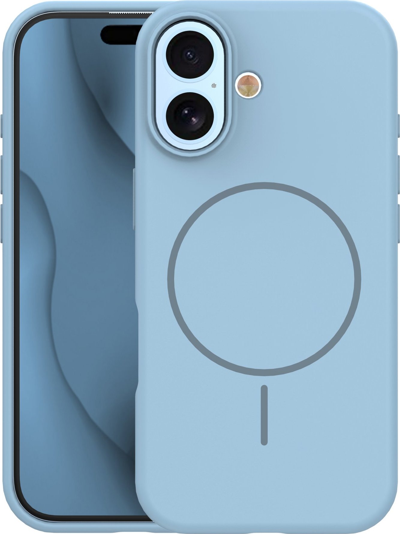 Silikonový tenký kryt Mag pro iPhone 17 6,3" světle modrý