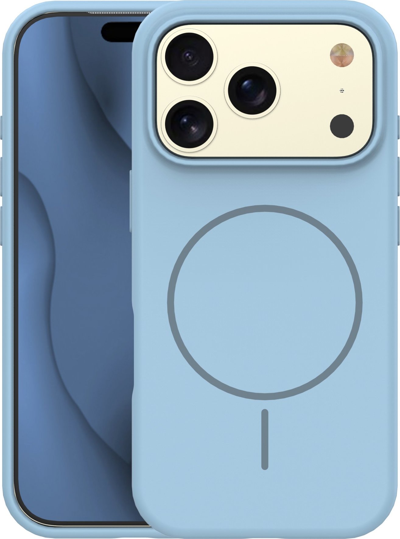 Silicone Thin Mag case for iPhone 17 Pro 6,3" light blue