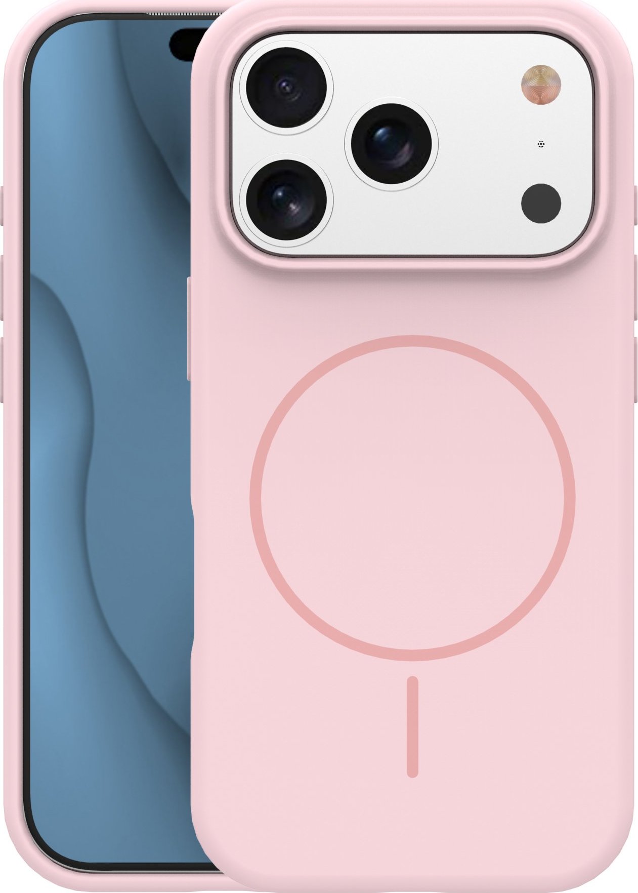 Silikonový tenký kryt Mag pro iPhone 17 Pro Max 6,9" světle růžový