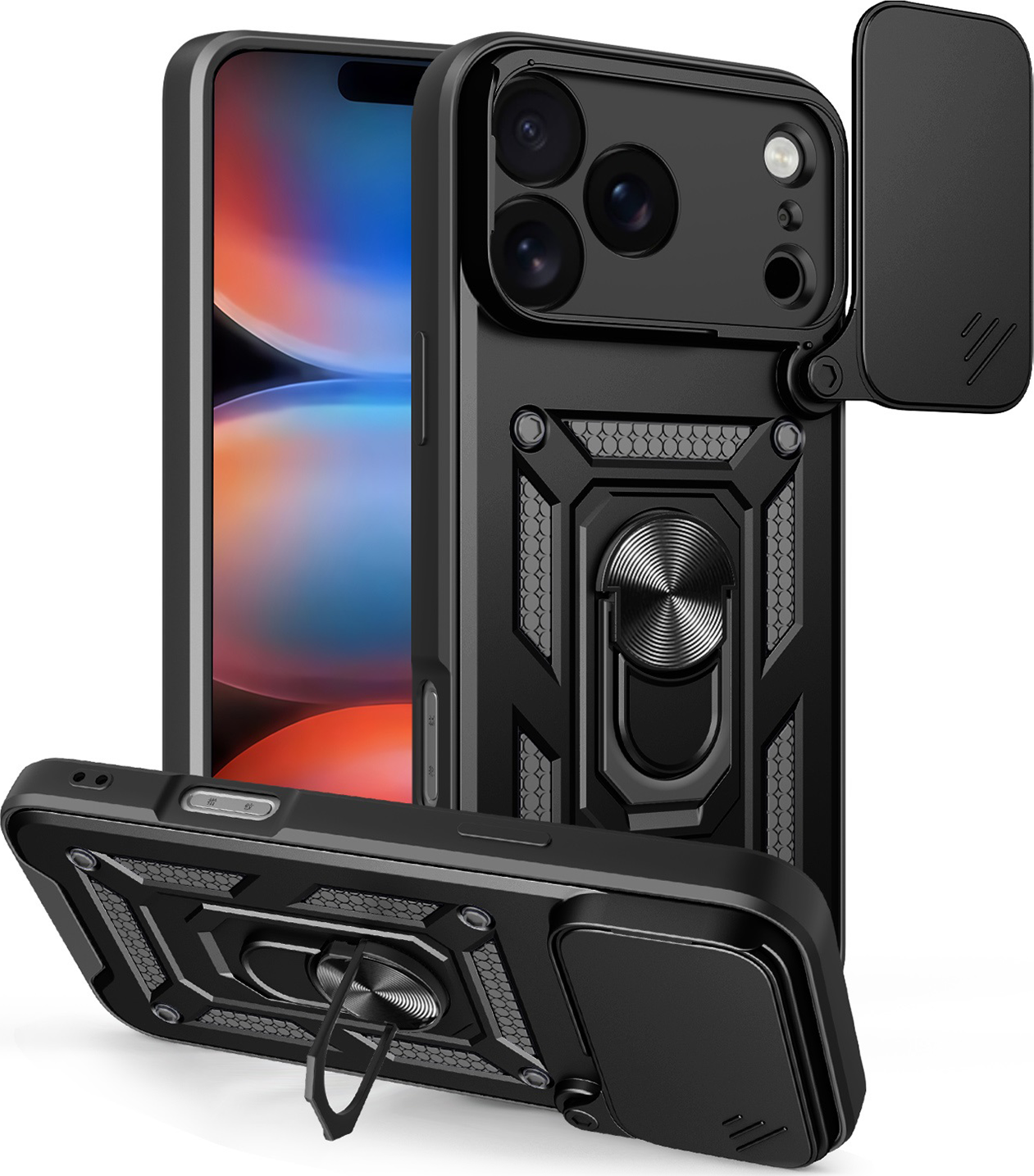 Pouzdro Defender Slide pro iPhone 17 Pro Max 6,9" černé
