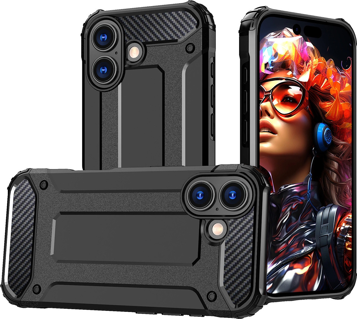 Hybridní kryt Armor pro iPhone 17 - černý