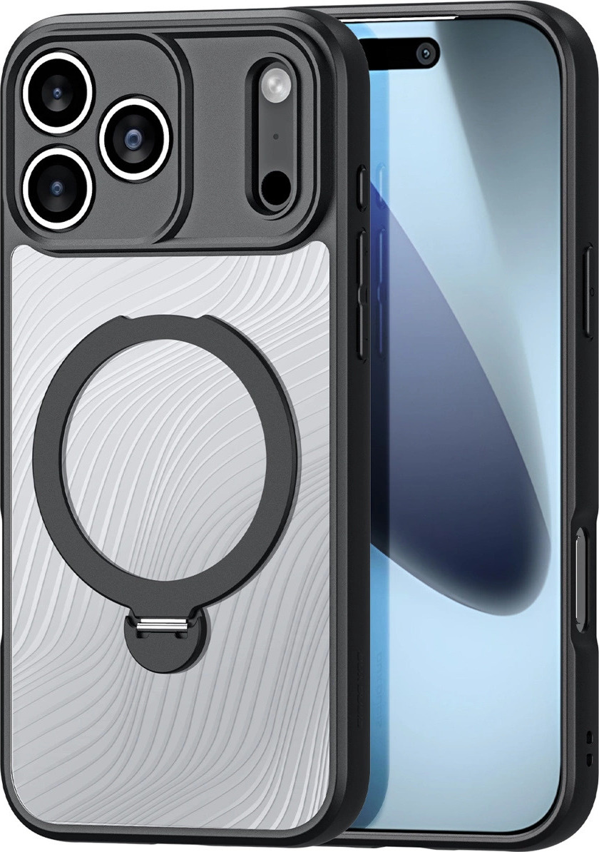 Pouzdro Dux Ducis Aimo Mag s magnetickým kroužkem a stojánkem pro iPhone 17 Pro Max - černé