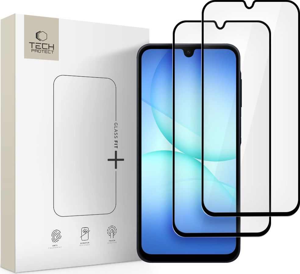 Tvrzené sklo TECH-PROTECT GLASS FIT+ 2-PACK GALAXY A16 4G / 5G / A26 5G / A17 4G / 5G BLACK