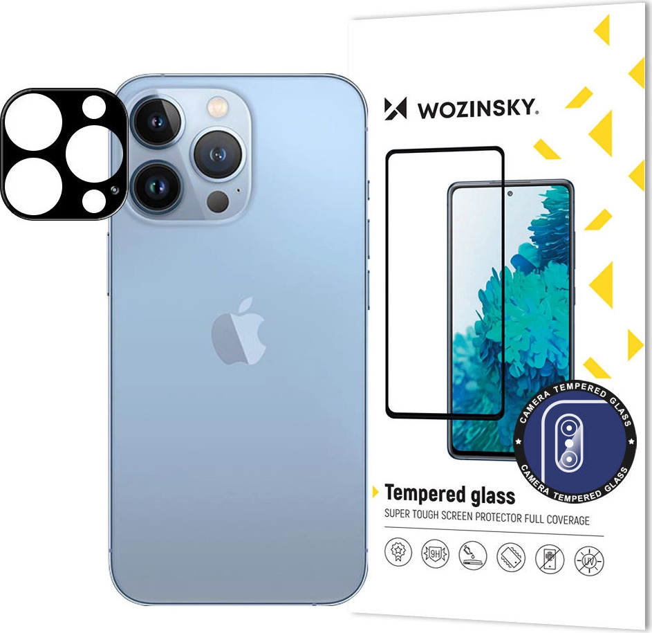 Tvrzené sklo 9H pro iPhone 15 Pro Wozinsky Full Camera Glass - černé