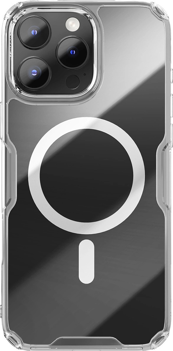 Magnetický kryt Nillkin Nature Pro s MagSafe pro iPhone 16 Pro – průhledný a bílý