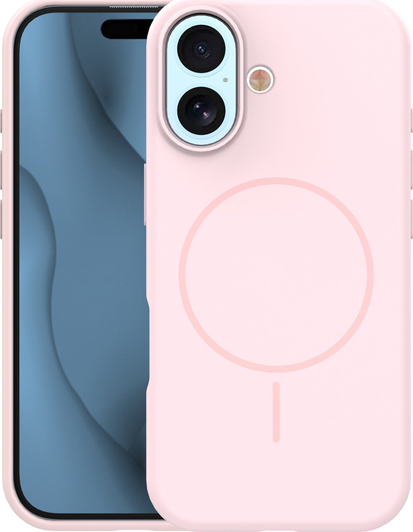 Silikonový tenký kryt Mag pro iPhone 17 6,3" světle růžový