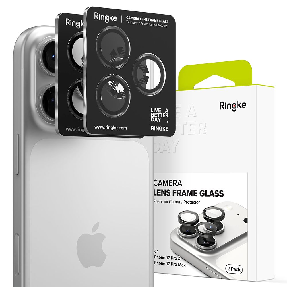RINGKE OCHRANNÉ SKLO NA ČOČKU FOTOAPARÁTU CAMERA FRAME PROTECTOR 2-PACK IPHONE 17 PRO / 17 PRO MAX BLACK