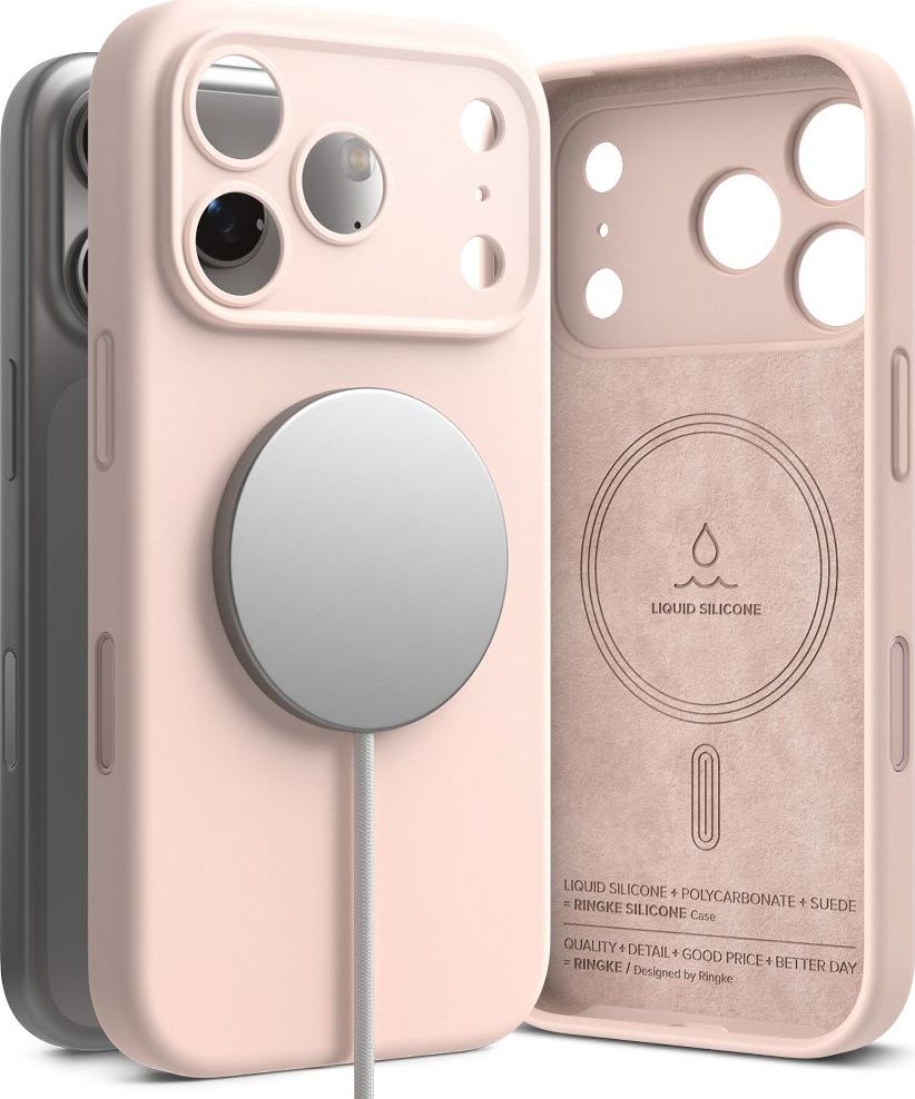 RINGKE SILICONE MAGNETIC MAGSAFE IPHONE 17 PRO PINK SAND