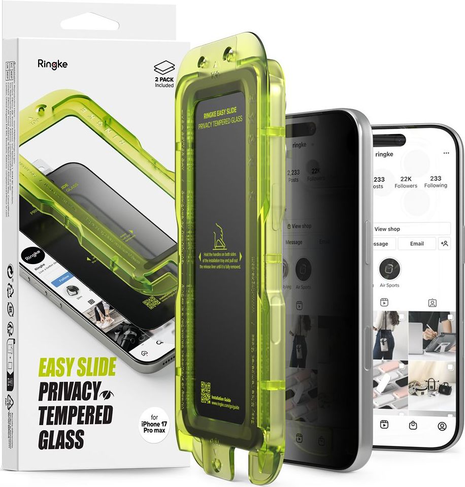 RINGKE SKLO ZATMAVUJÍCÍ EASY SLIDE 2-PACK IPHONE 17 PRO MAX PRIVACY