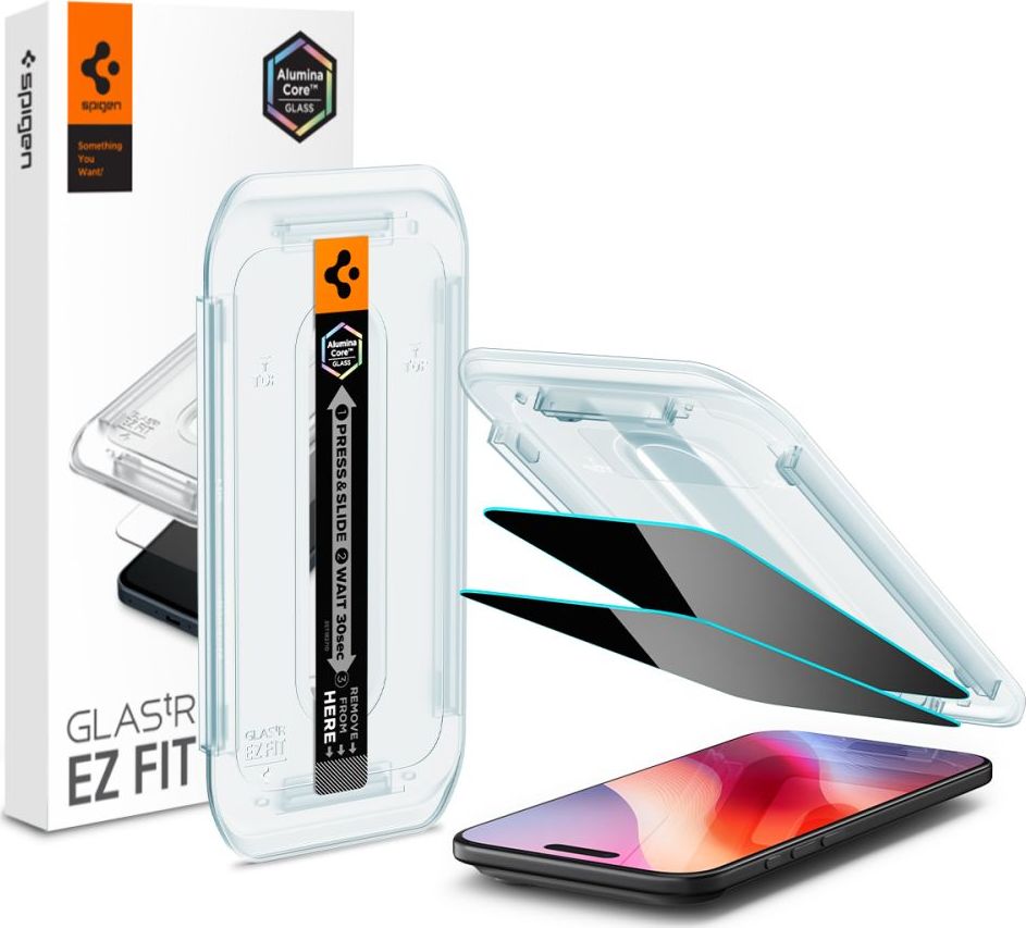 SPIGEN SKLO ZATMAVUJÍCÍ GLAS.TR ”EZ FIT” 2-PACK IPHONE 17 AIR PRIVACY