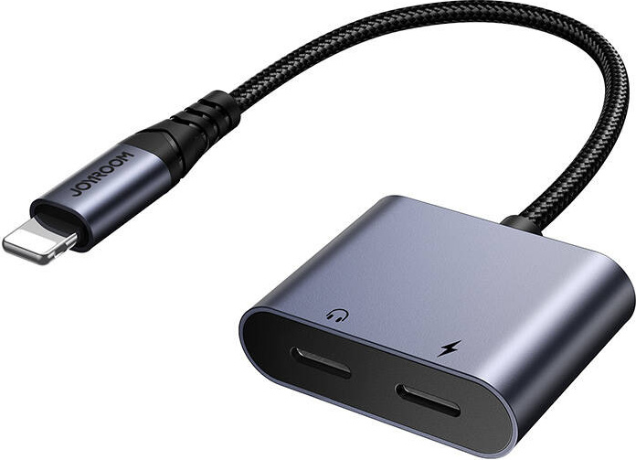 Audio adaptér 2 v 1 Joyroom SY-L02 Lightning na dvojitý Lightning (černý)