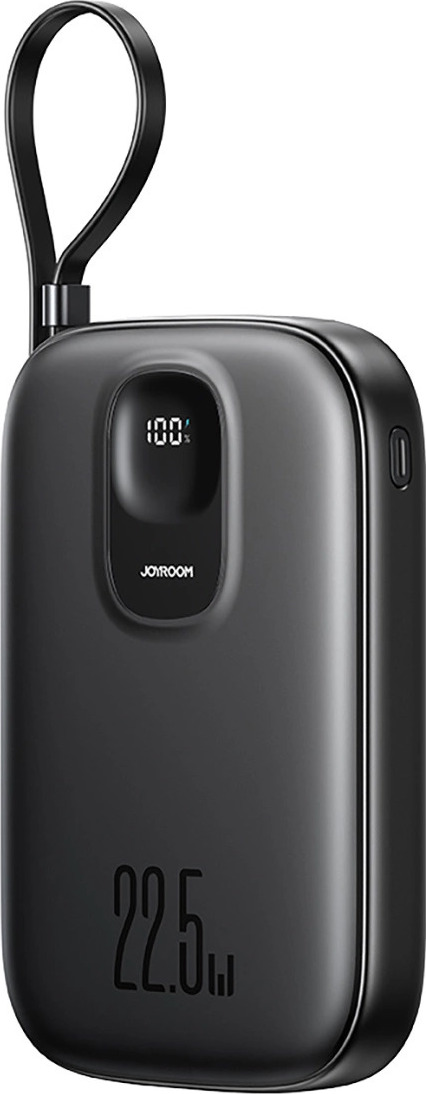 Powerbanka Joyroom JR-PBF18 22,5 W 10 000 mAh s vestavěným kabelem Lightning + kabelem USB-C 0,25 cm - černá