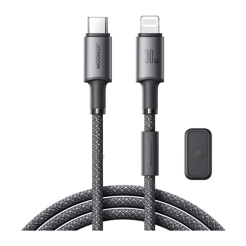 Kabel Joyroom S-A50 Unlimited Series 60W USB-C - Lightning s magnetickým organizérem 1,2 m - šedý