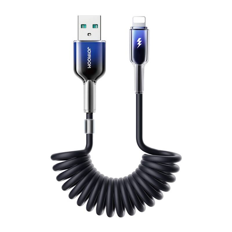 Spirálový kabel Joyroom S-A43 Crystal-Clear Series 3A USB-A - Lightning 1,5 m - černý