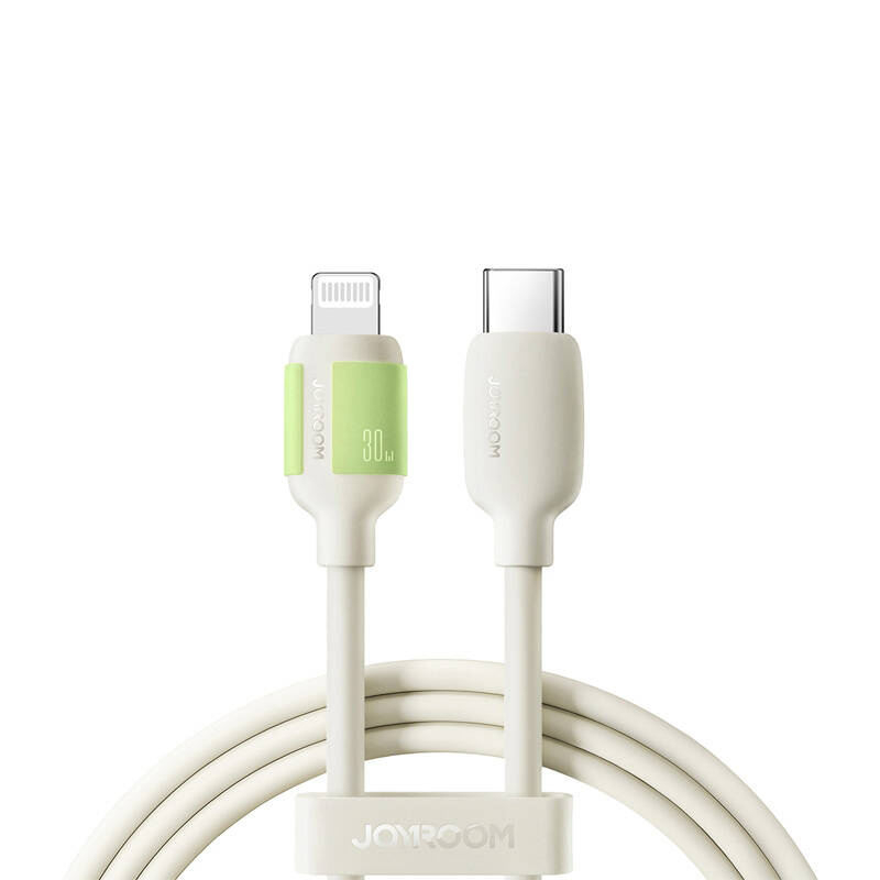 Joyroom S-A53 30W USB-C - Lightning kabel s fluorescenčním hrotem 2m - béžový
