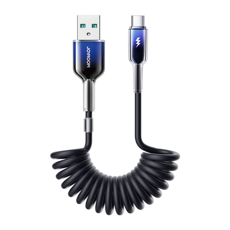Spirálový kabel Joyroom S-A43 Crystal-Clear Series 3A USB-A - USB-C 1,5 m - černý