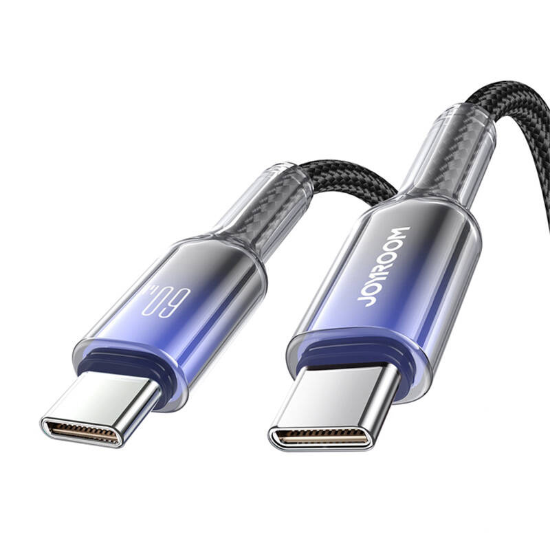Kabel Joyroom S-A42 Crystal-Clear Series 60W USB-C - USB-C 1,2 m - černý